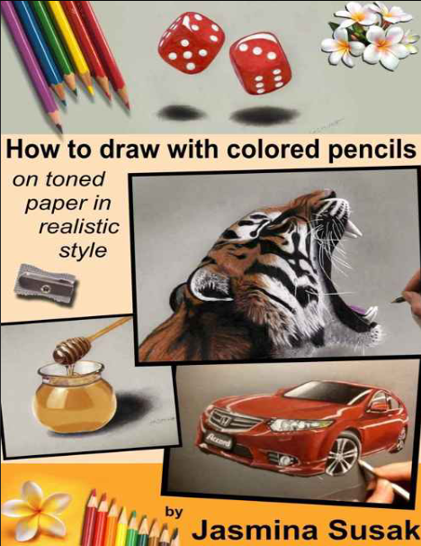 How to draw with colored pencils on toned paper: in realistic style